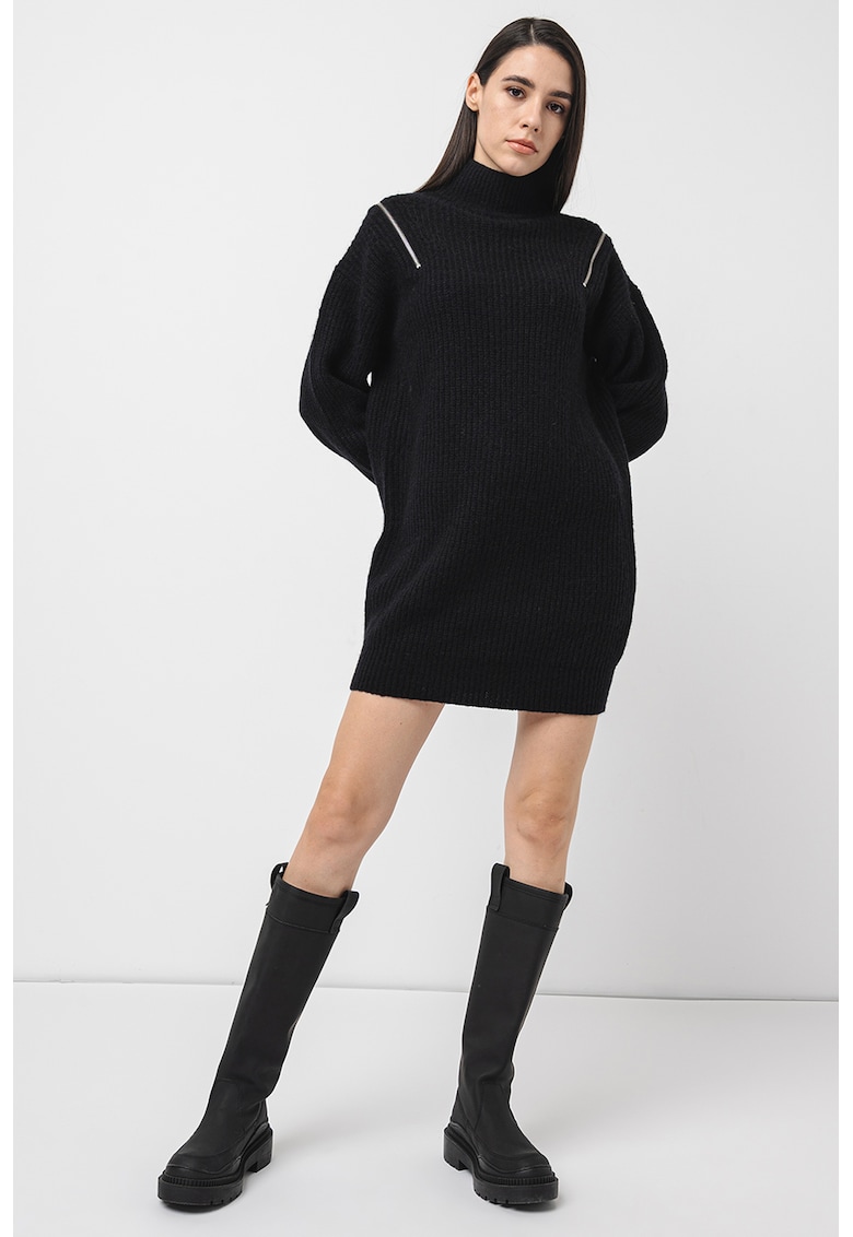 Rochie-pulover cu detalii cu fermoar