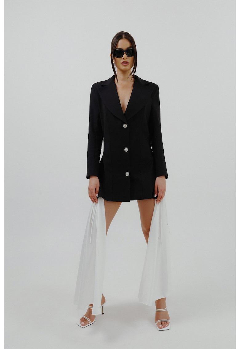 Rochie-sacou cu detalii laterale