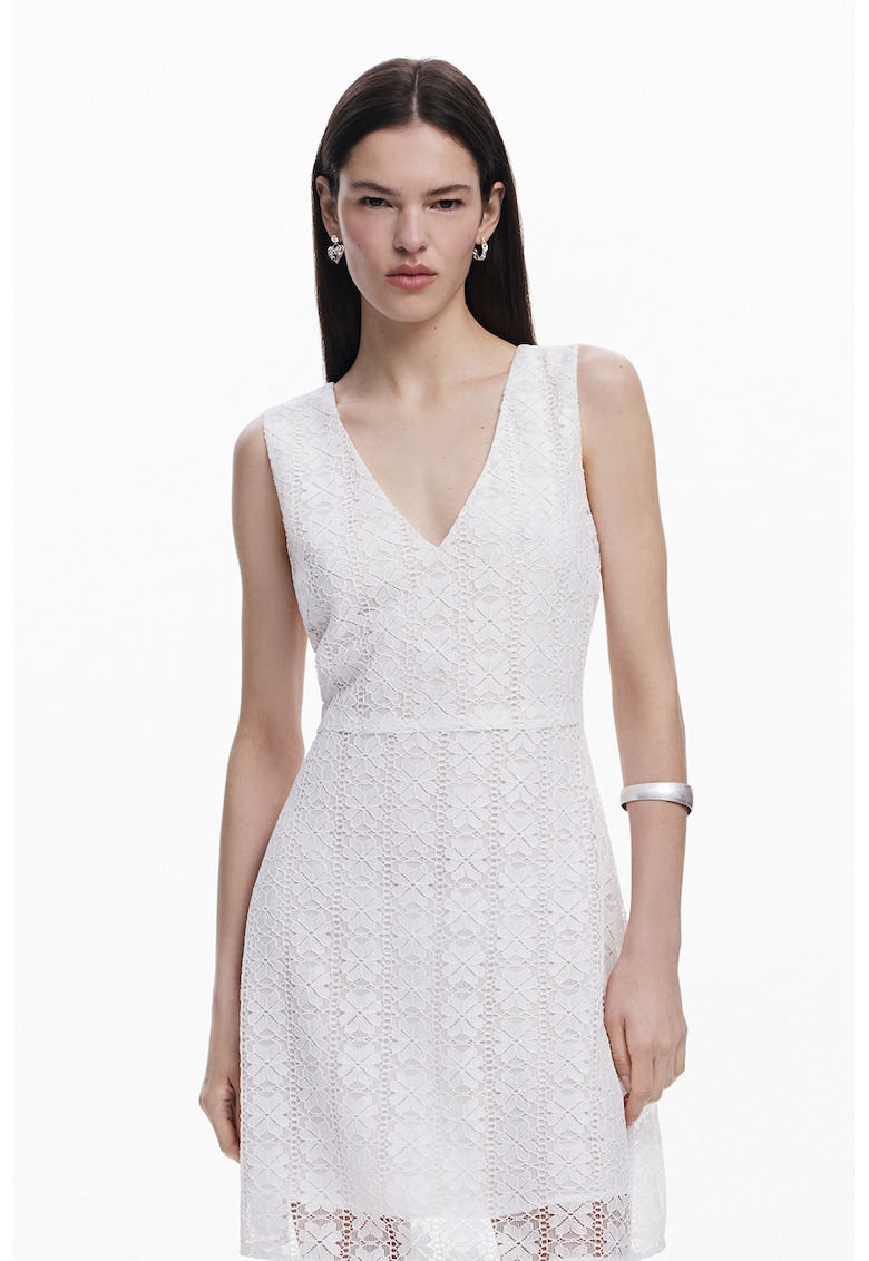 Rochie scurta cu dantela cu model floral