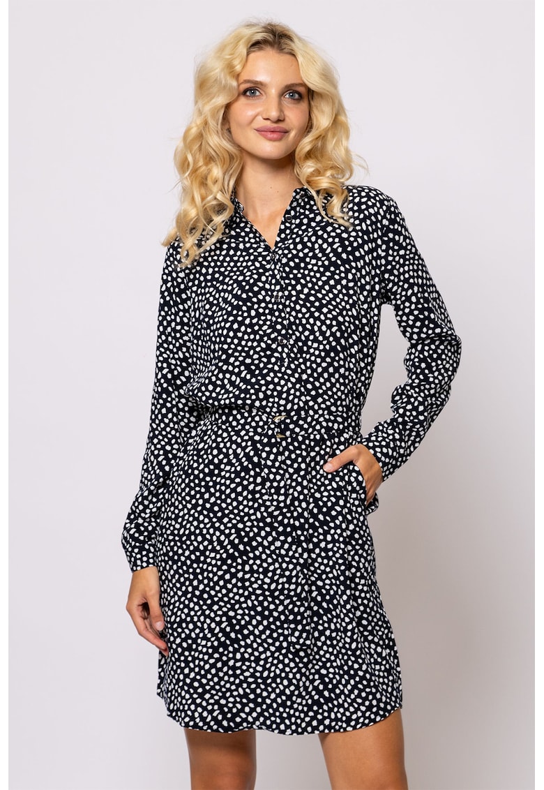 Rochie scurta evazata cu design grafic