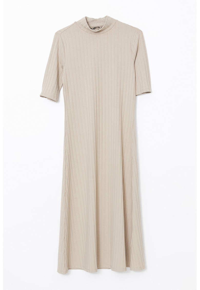 Rochie striata cu maneci scurte