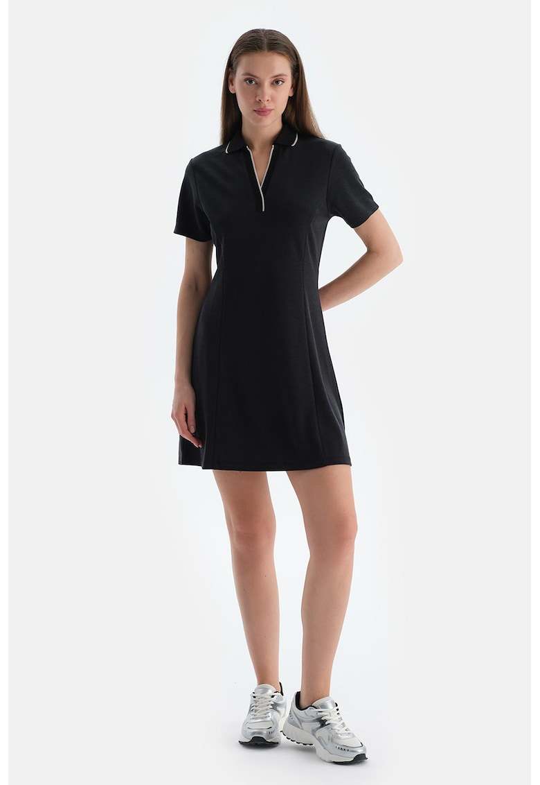 Rochie-tricou din amestec de lyocell cu detalii contrastante