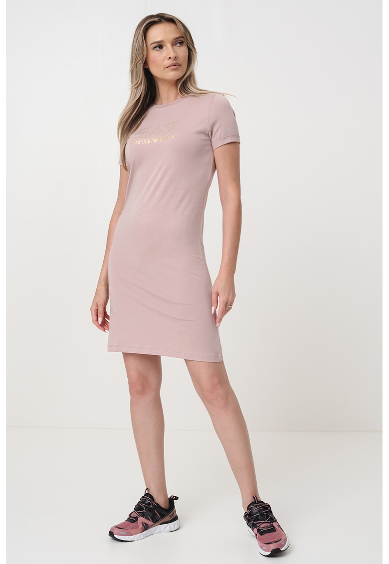 Rochie-tricou din amestec de modal cu logo