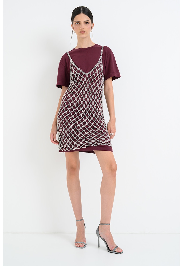 Rochie-tricou dreapta cu decolteu la baza gatului
