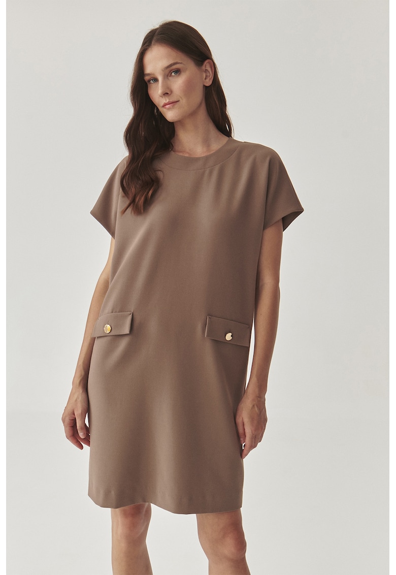 Rochie uni cu buzunare decorative Menirko