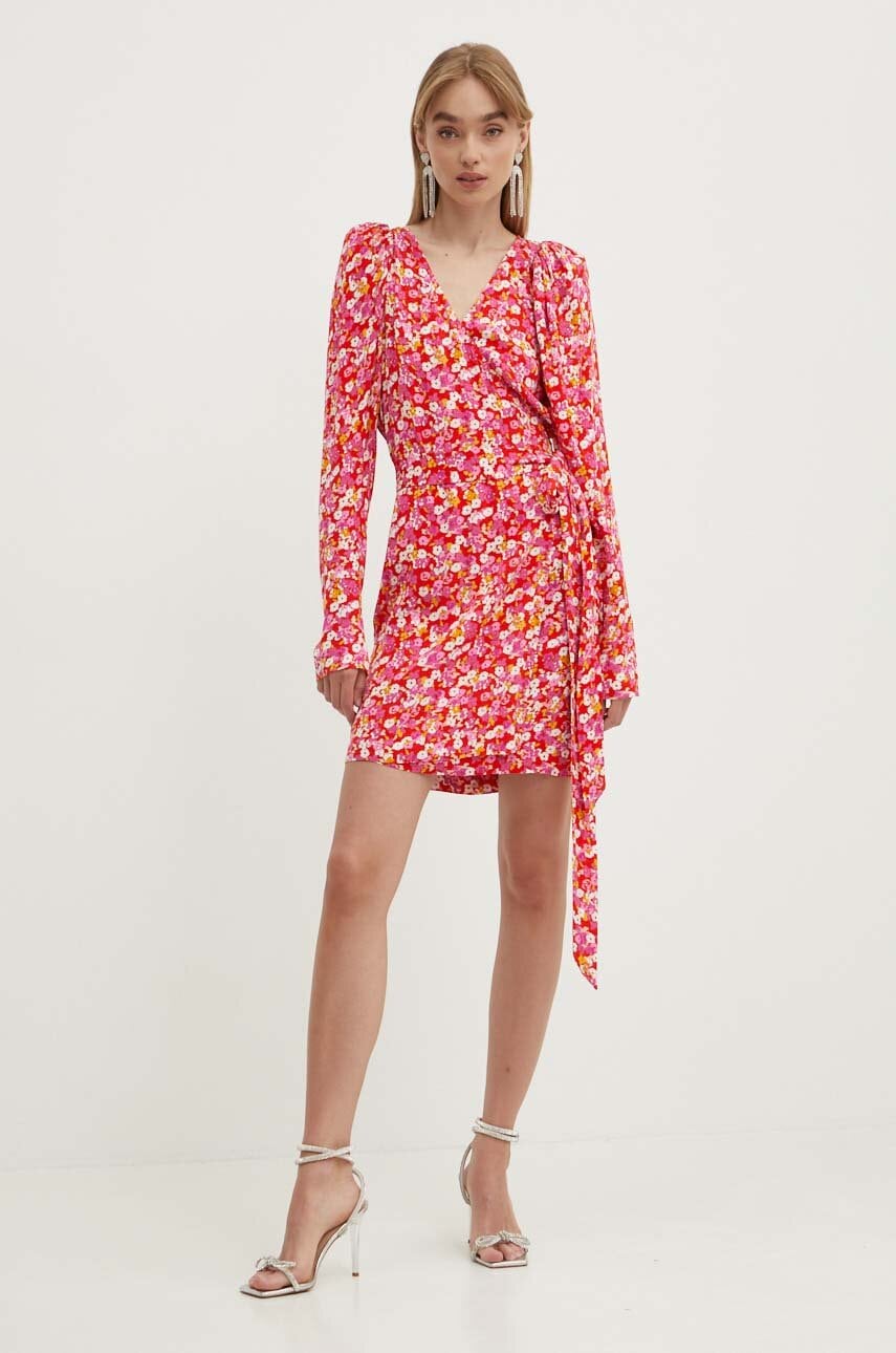 Rotate rochie JACQUARD MINI WRAP DRESS mini