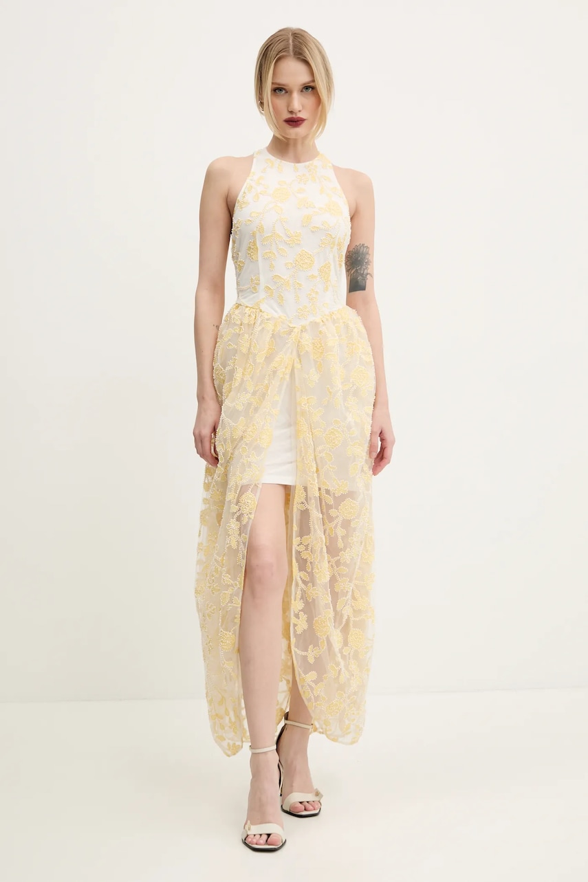 Rotate rochie culoarea galben