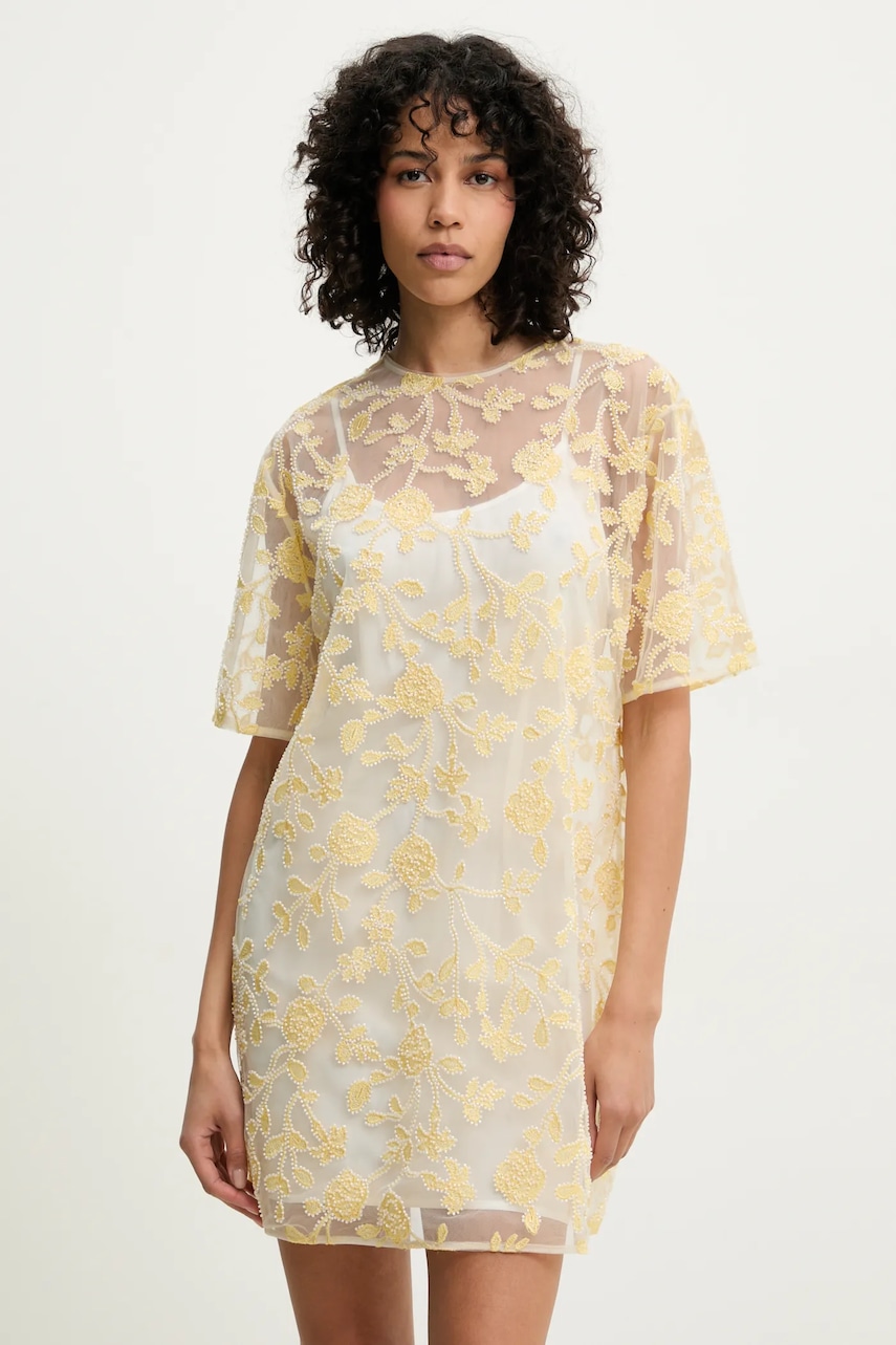 Rotate rochie culoarea galben