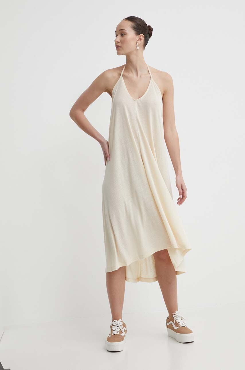 Roxy rochie din amestec de in culoarea bej