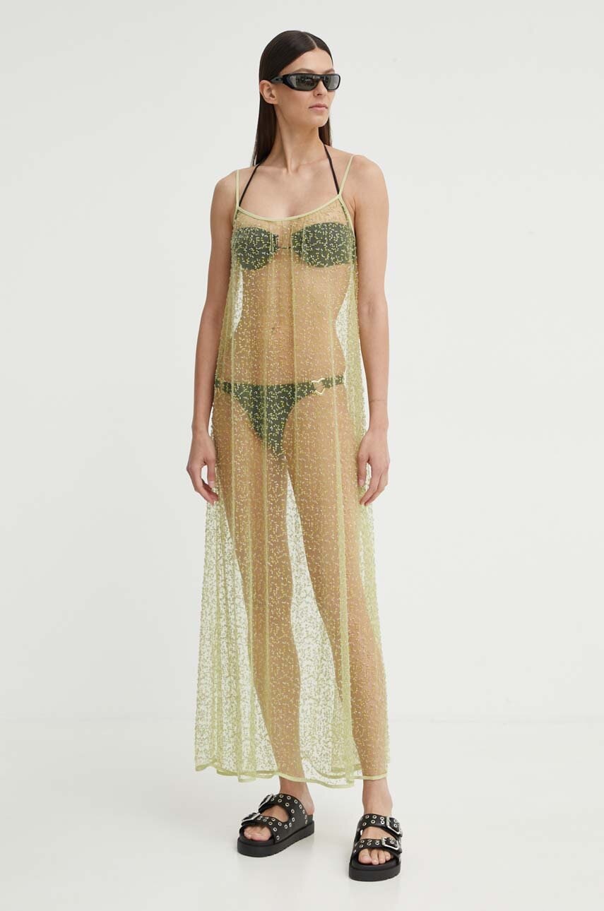Samsoe Samsoe rochie SAMALLY culoarea verde