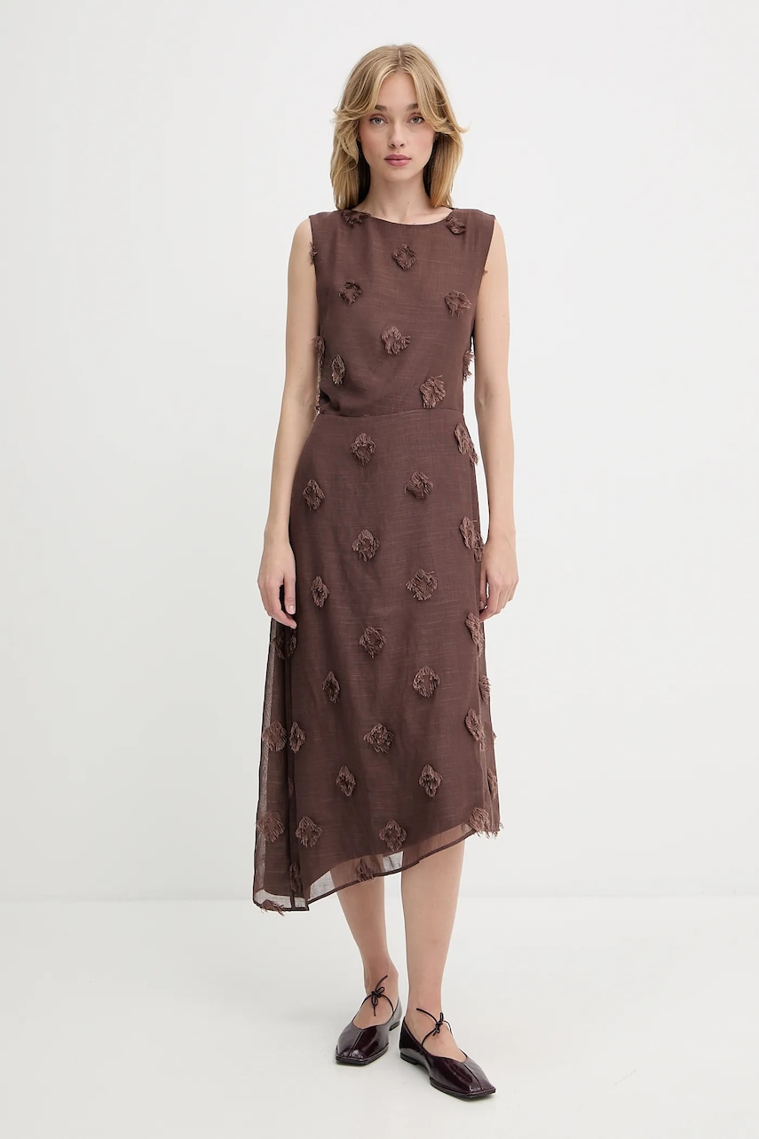 Samsoe Samsoe rochie SAPORTOFINO culoarea maro
