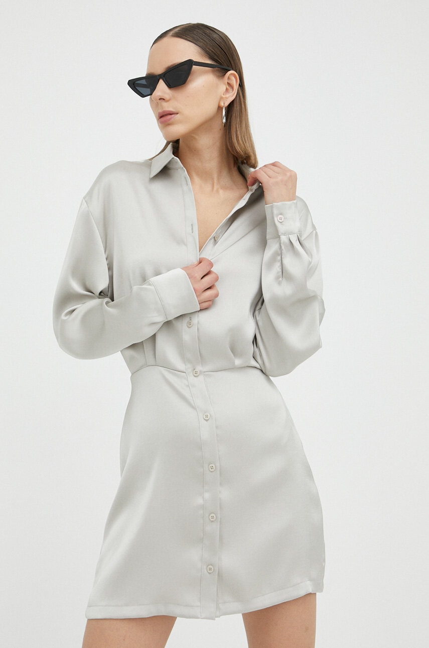Samsoe Samsoe rochie culoarea argintiu