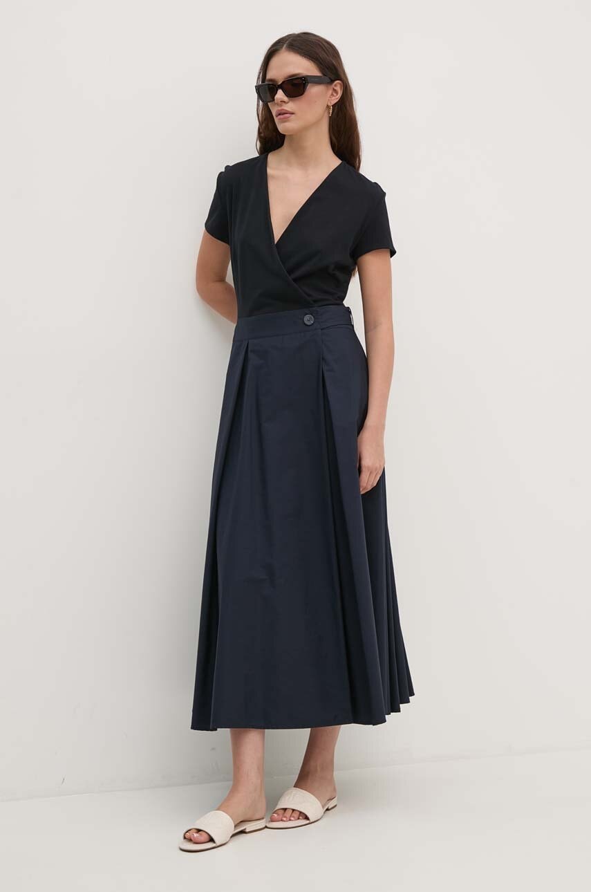 Sandro Ferrone rochie din bumbac culoarea bleumarin