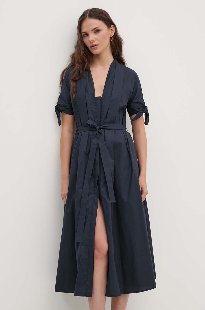 Sandro Ferrone rochie din bumbac culoarea bleumarin