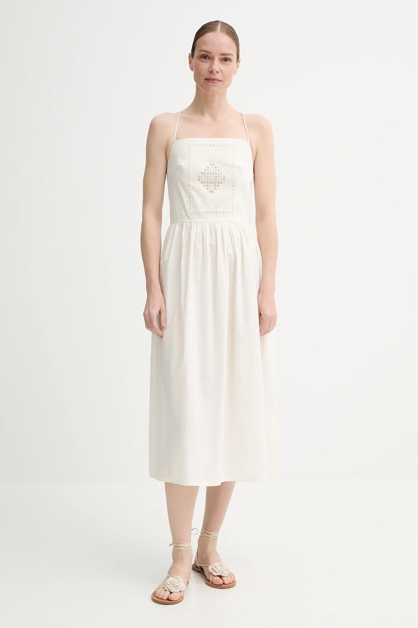 Sessun rochie din bumbac culoarea bej