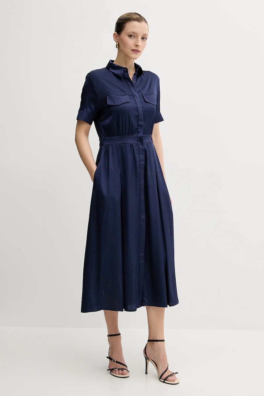 Silvian Heach rochie RISPOL culoarea bleumain