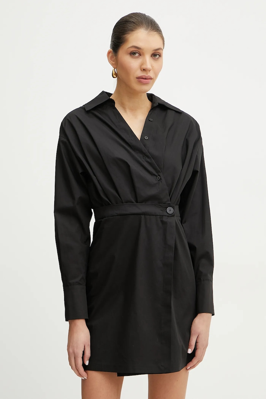 Silvian Heach rochie din bumbac SGAIDA culoarea negru