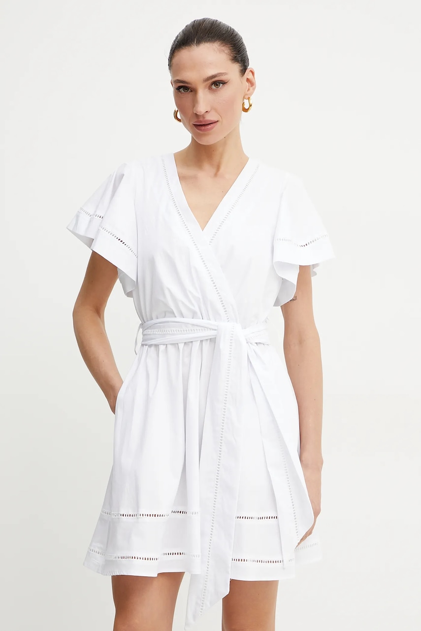Silvian Heach rochie din bumbac ZIOGO culoarea alb