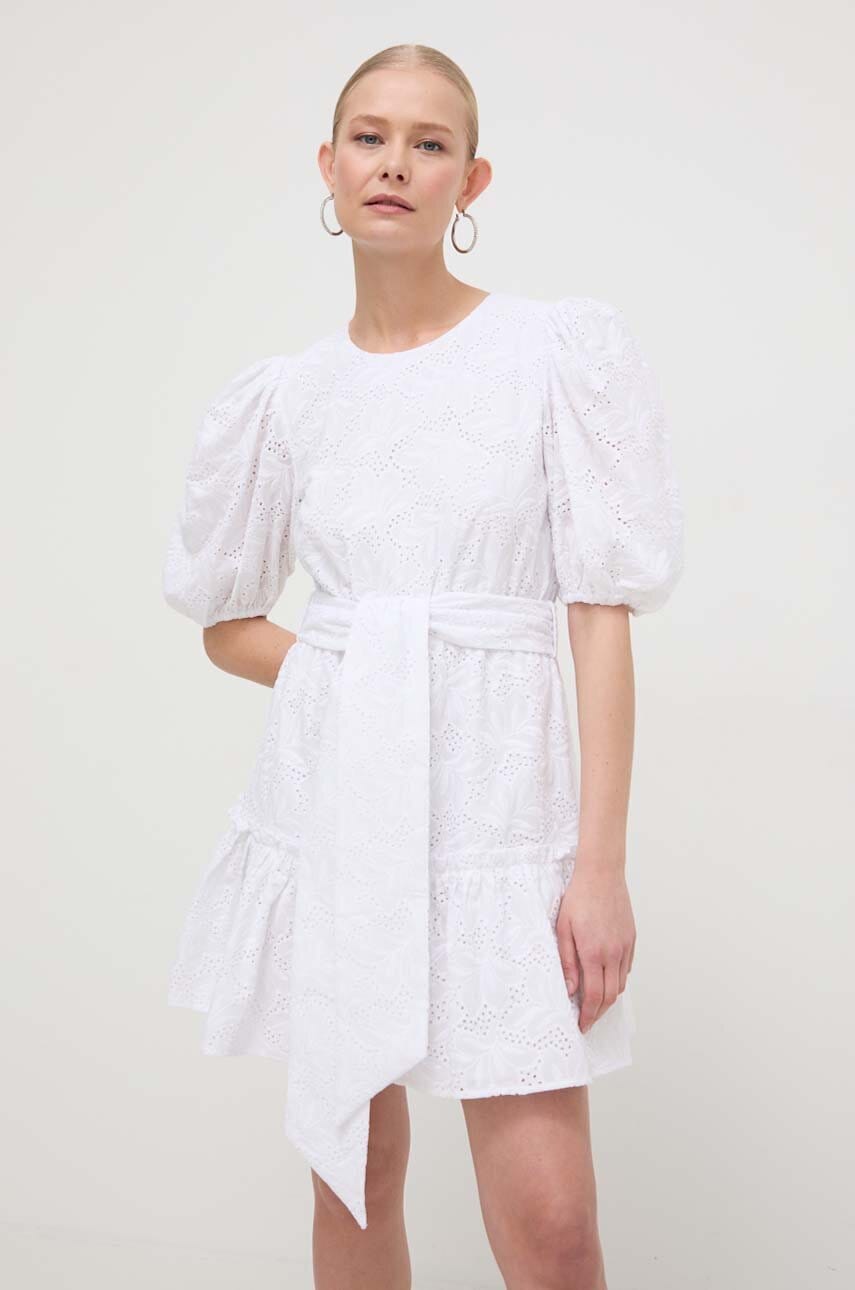 Silvian Heach rochie din bumbac culoarea alb