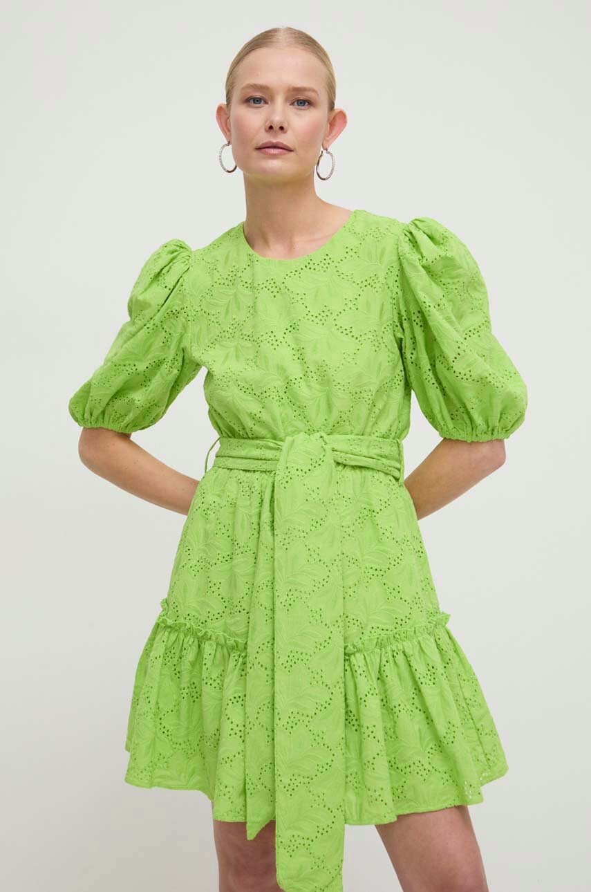 Silvian Heach rochie din bumbac culoarea verde