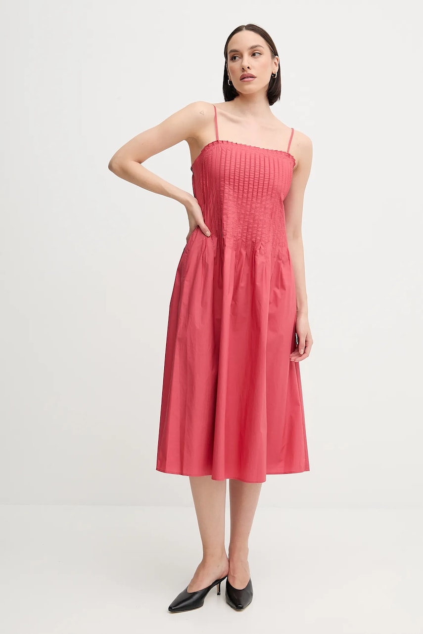 Sisley rochie din bumbac culoarea roz