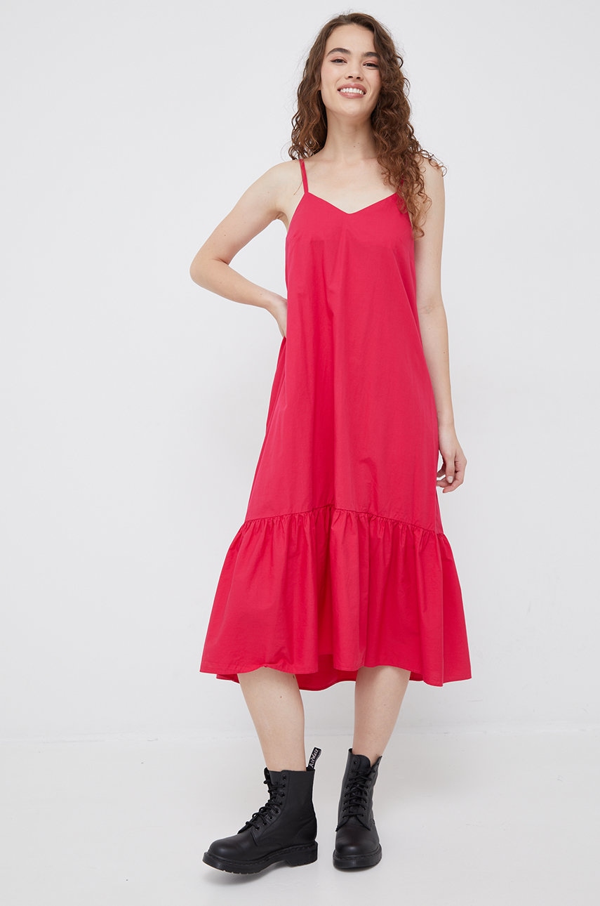 Sisley rochie din bumbac culoarea roz