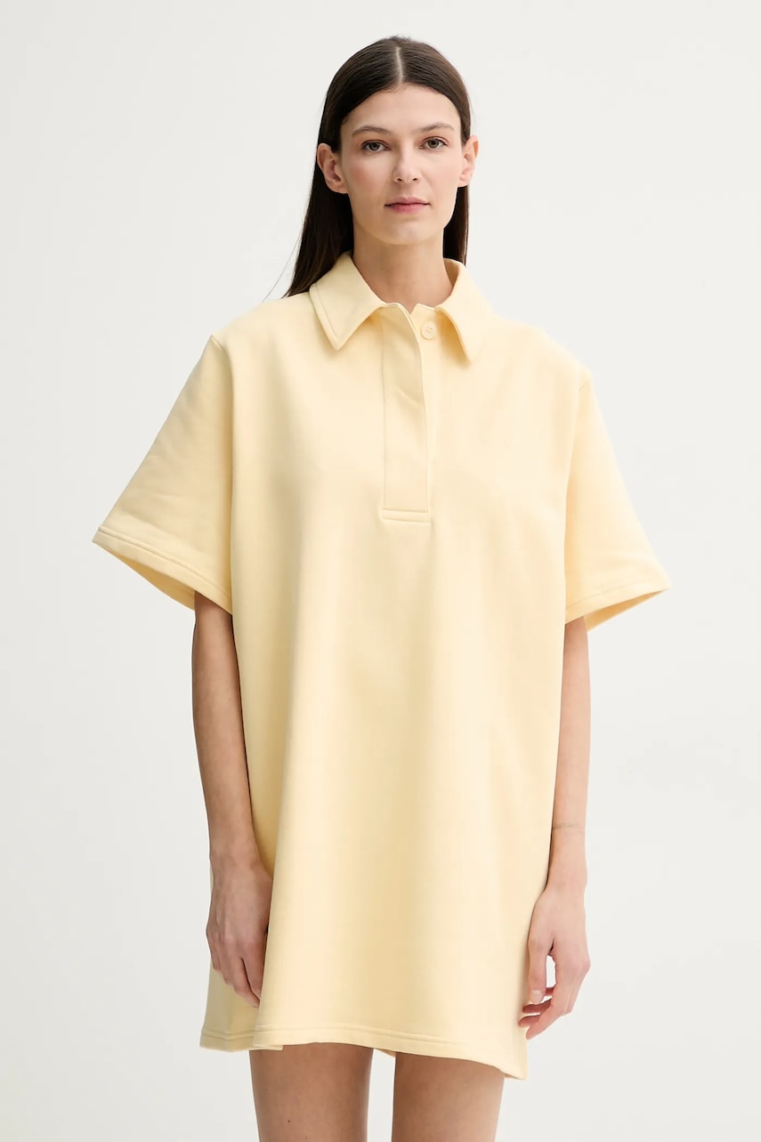 Stand Studio rochie din bumbac Kennedi culoarea galben
