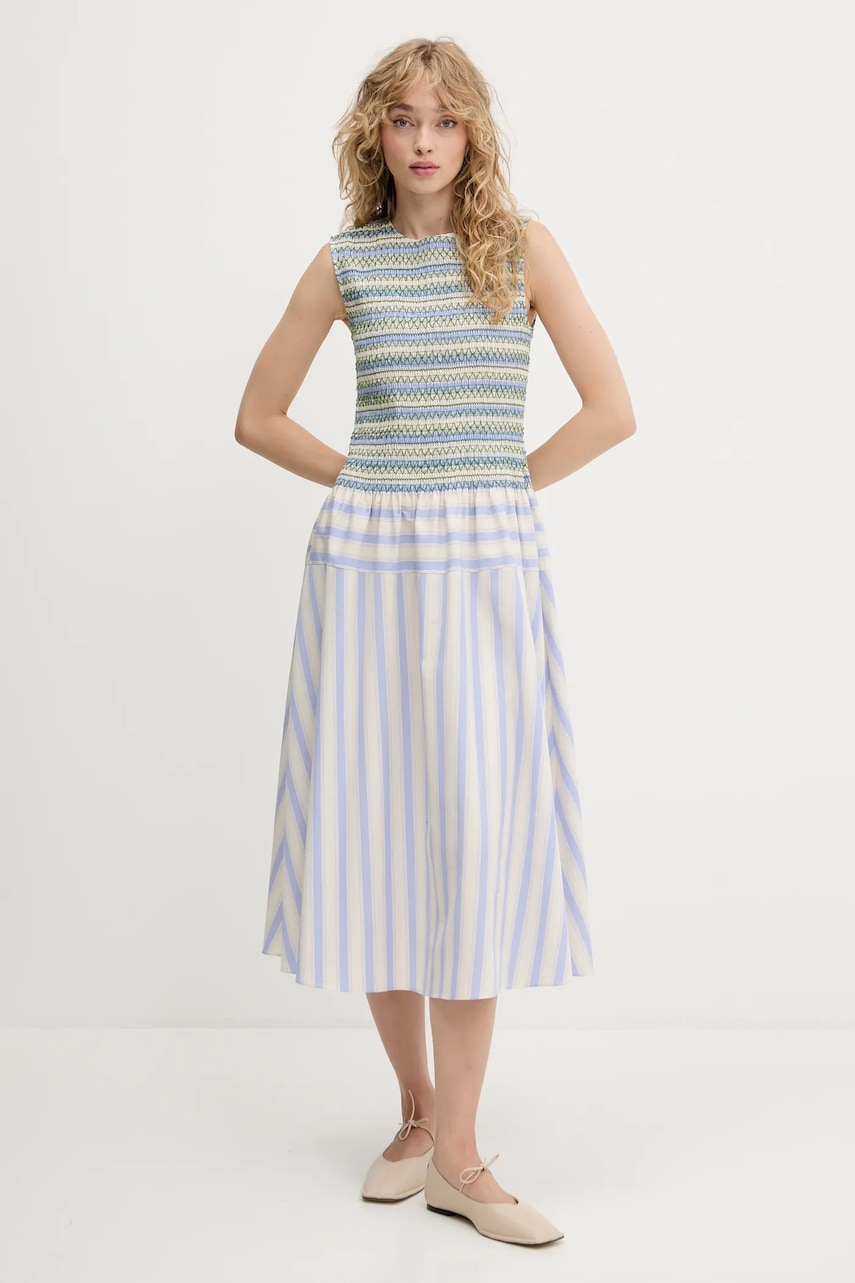 Stine Goya rochie din bumbac culoarea bej