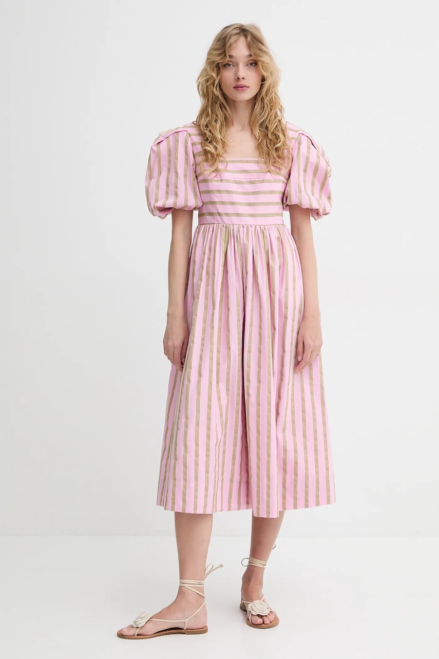Stine Goya rochie din bumbac culoarea roz