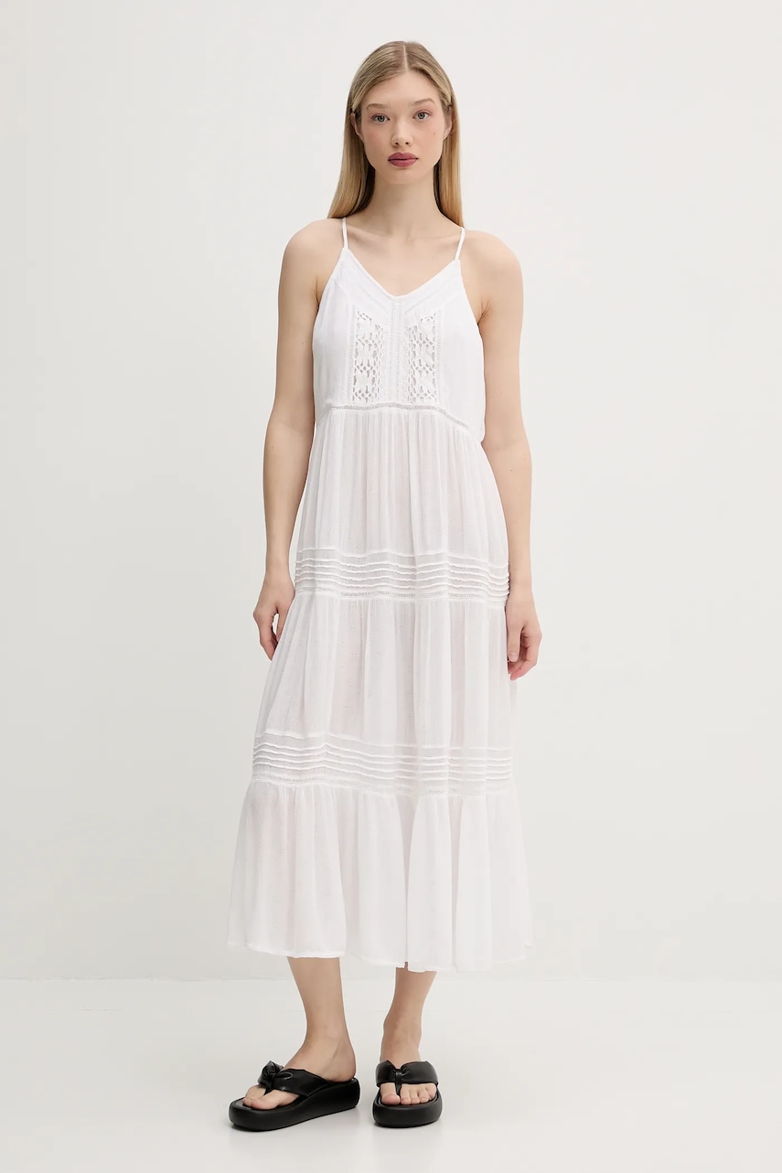 Superdry rochie culoarea alb