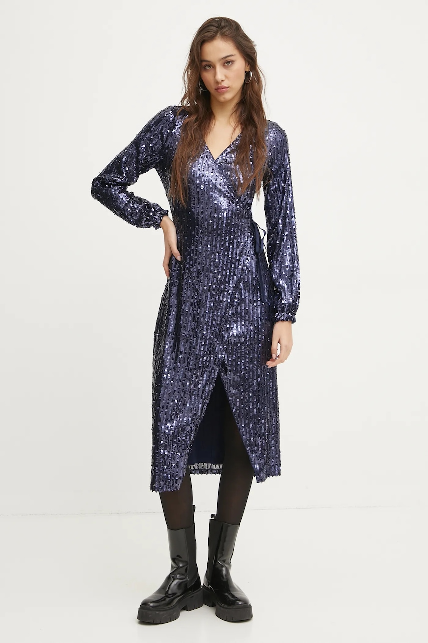 Superdry rochie culoarea bleumarin