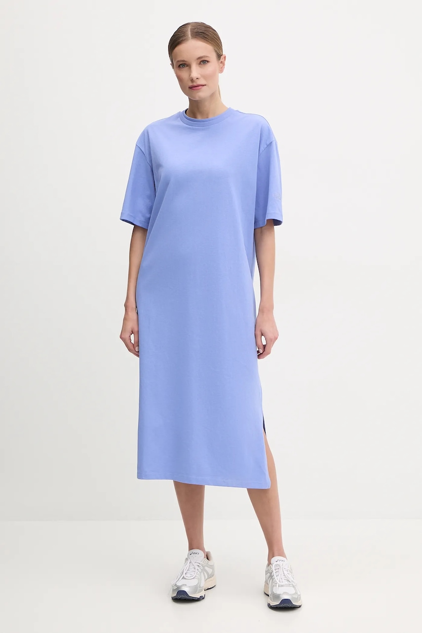 The North Face rochie din bumbac Oversized culoarea violet