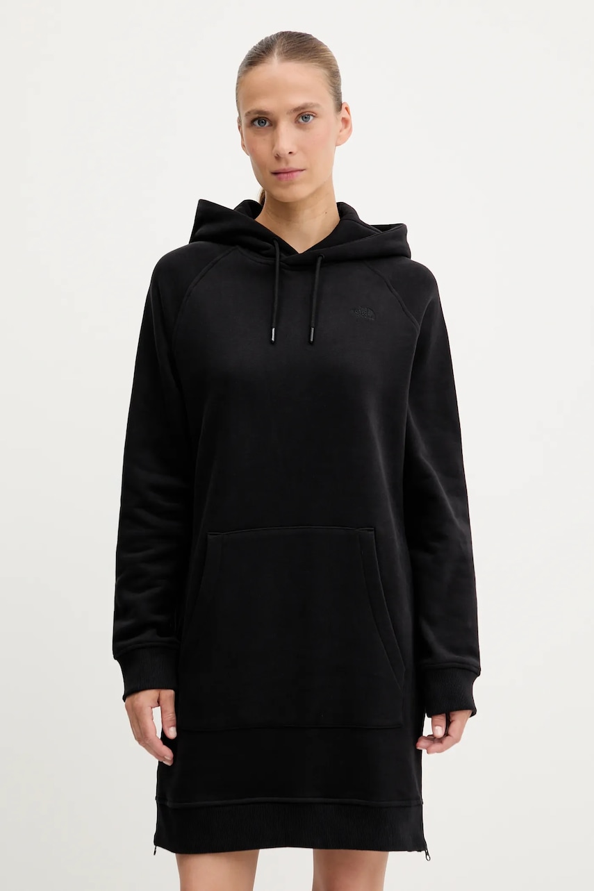 The North Face rochie din bumbac culoarea negru