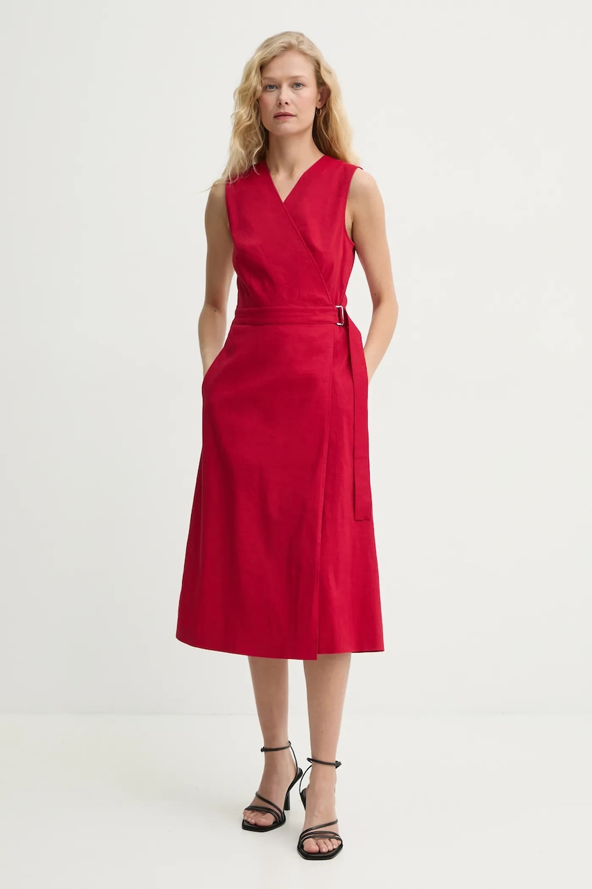 Theory rochie din in culoarea rosu