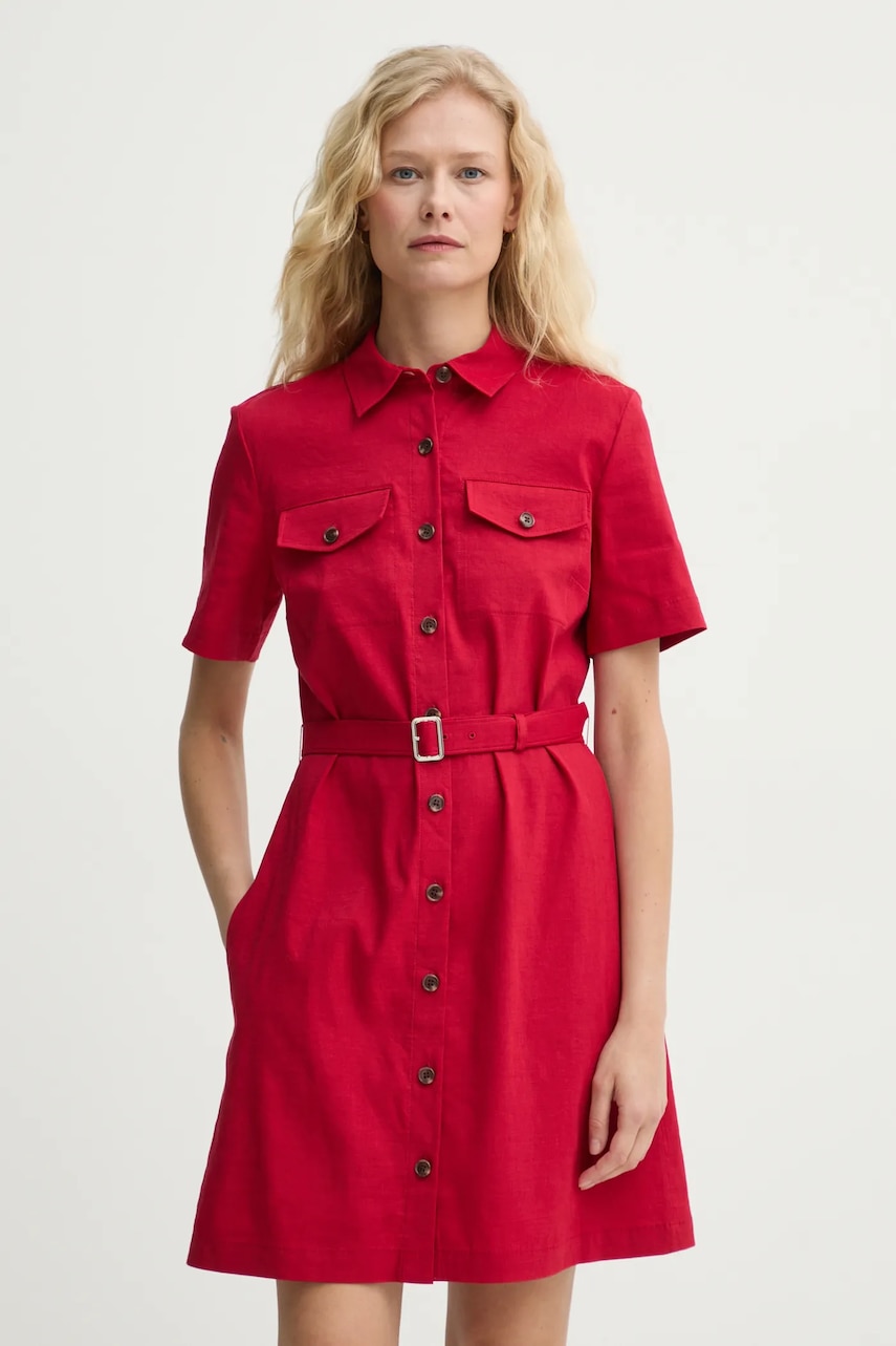 Theory rochie din in culoarea rosu