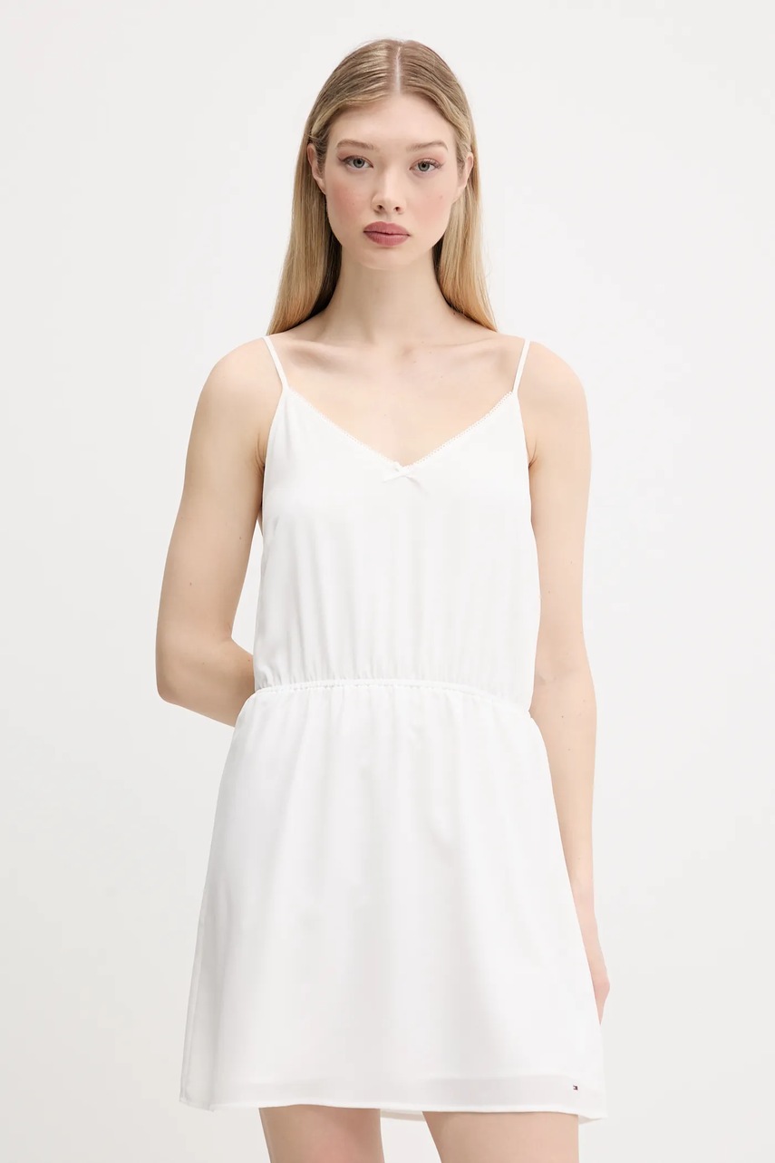 Tommy Jeans rochie culoarea alb