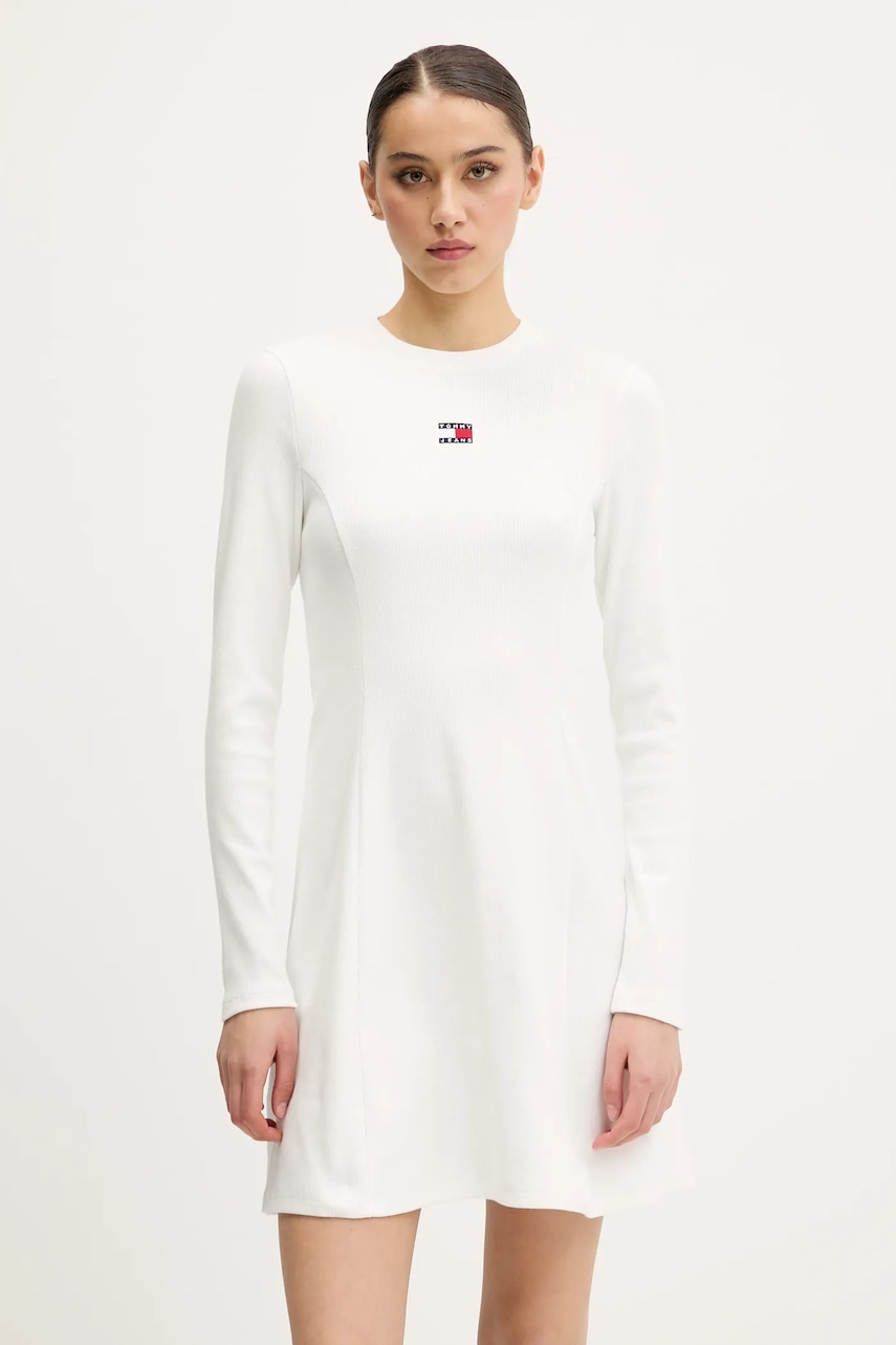 Tommy Jeans rochie culoarea alb