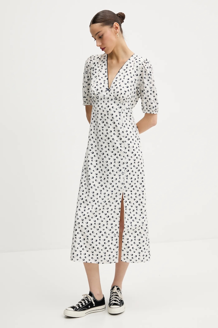Tommy Jeans rochie culoarea bej