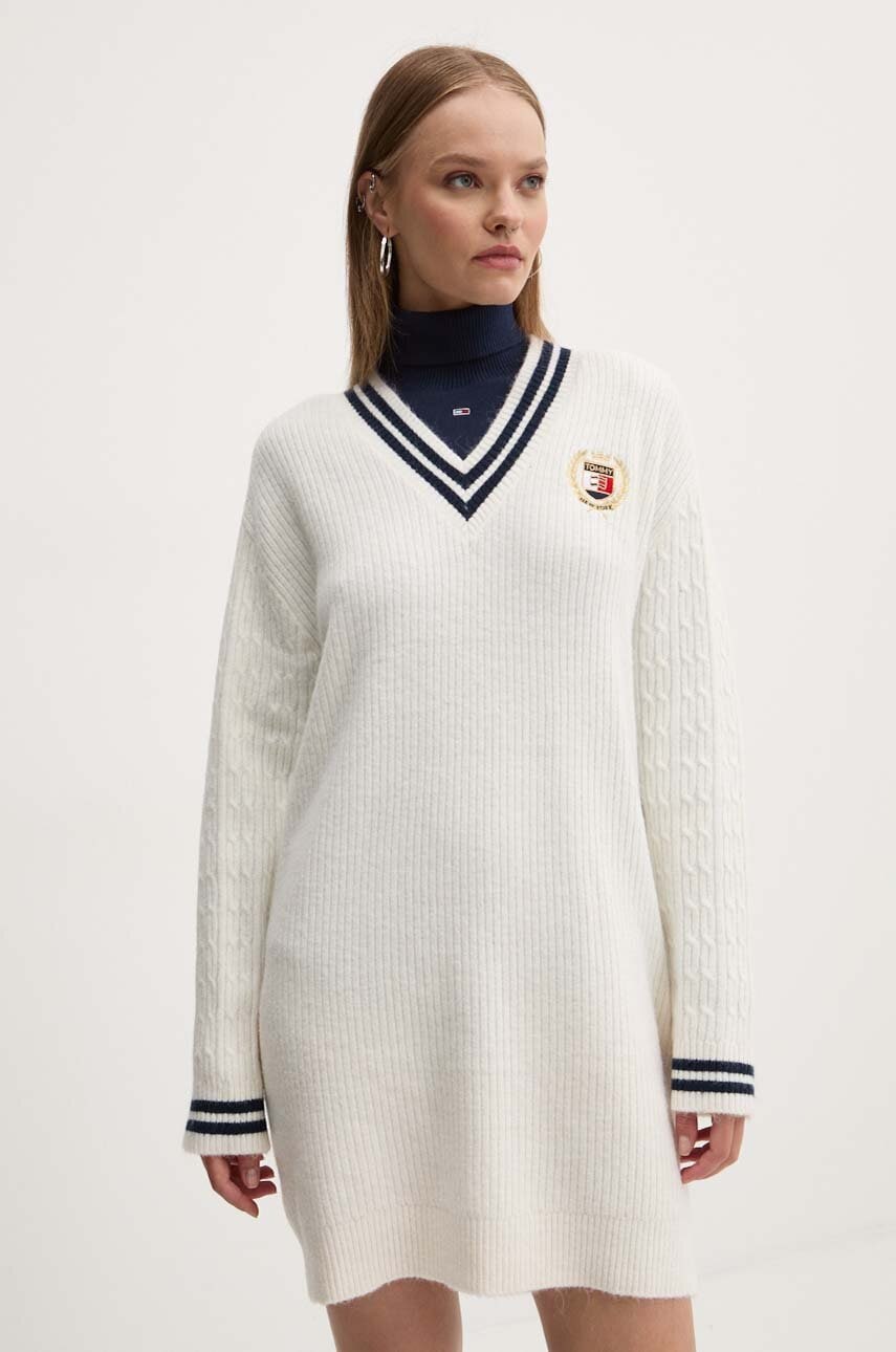 Tommy Jeans rochie culoarea bej