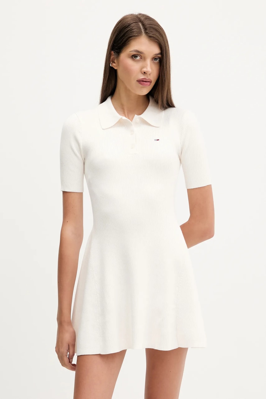 Tommy Jeans rochie culoarea bej