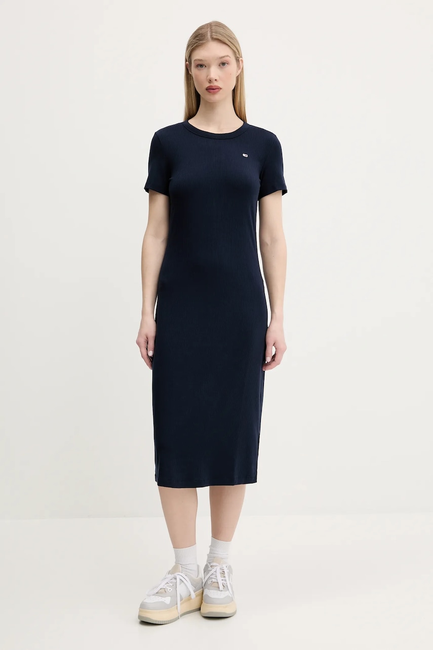 Tommy Jeans rochie culoarea bleumarin