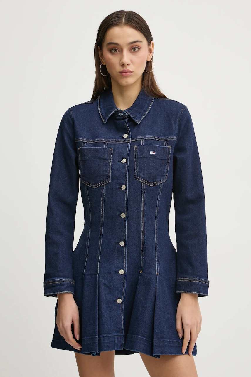 Tommy Jeans rochie culoarea bleumarin