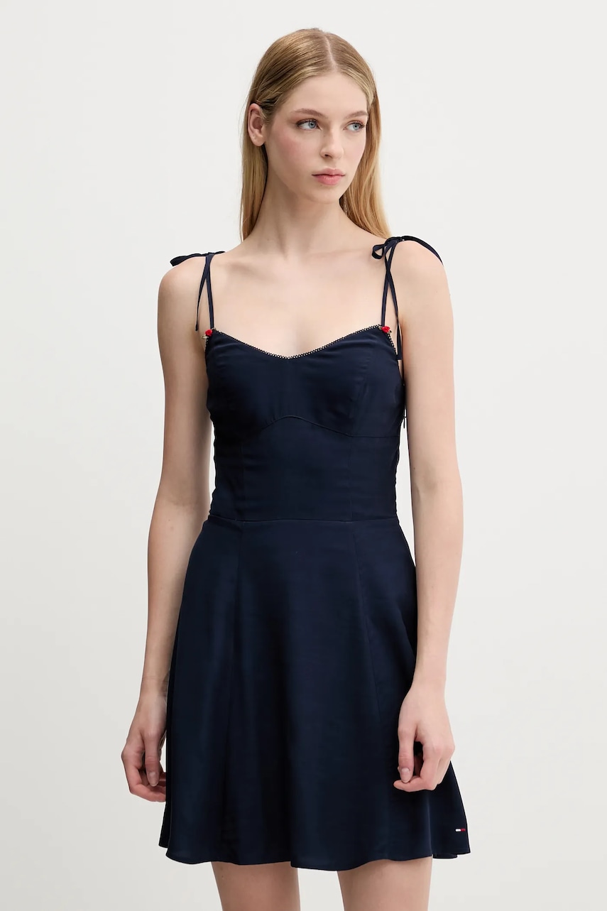 Tommy Jeans rochie culoarea bleumarin