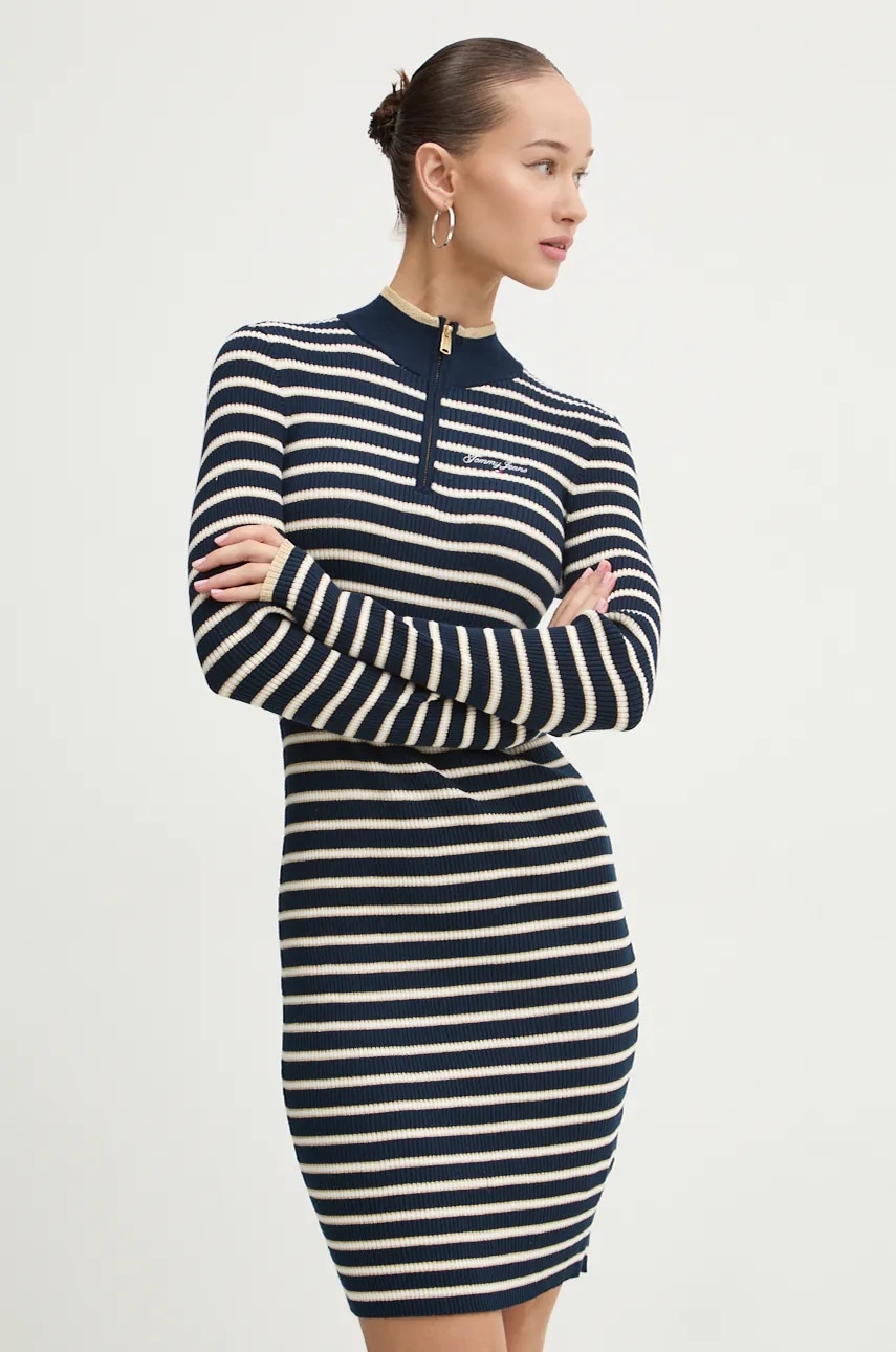 Tommy Jeans rochie culoarea bleumarin