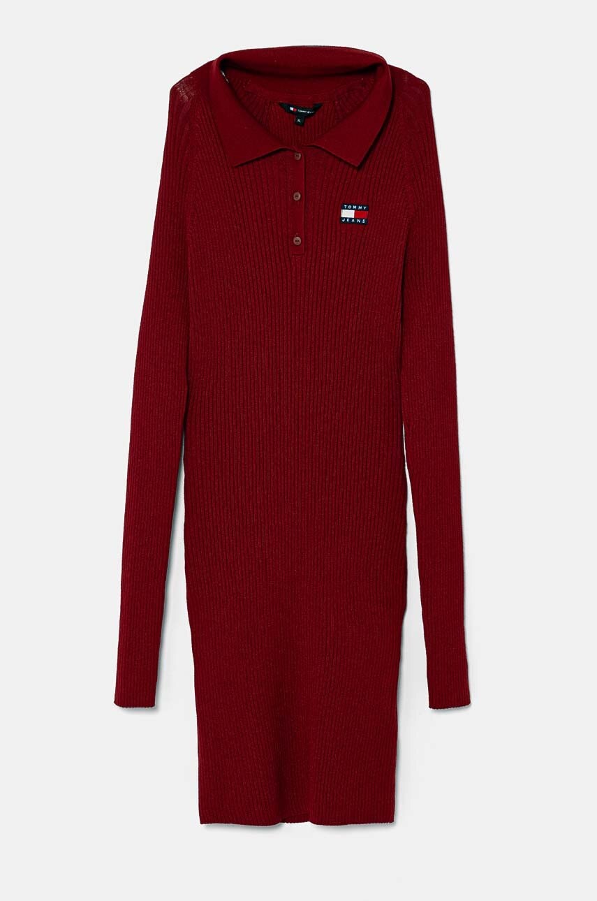 Tommy Jeans rochie culoarea bordo