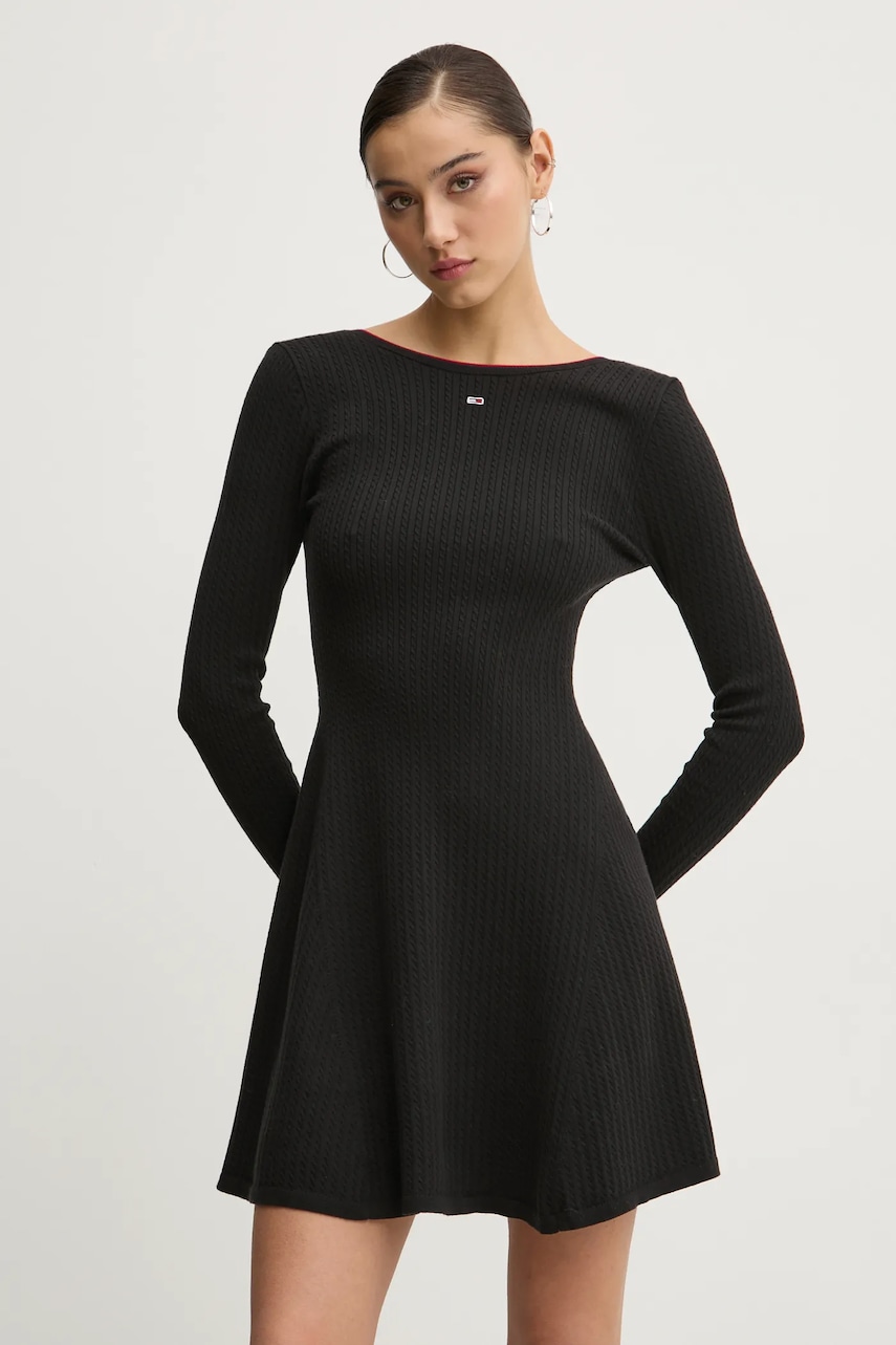 Tommy Jeans rochie culoarea negru