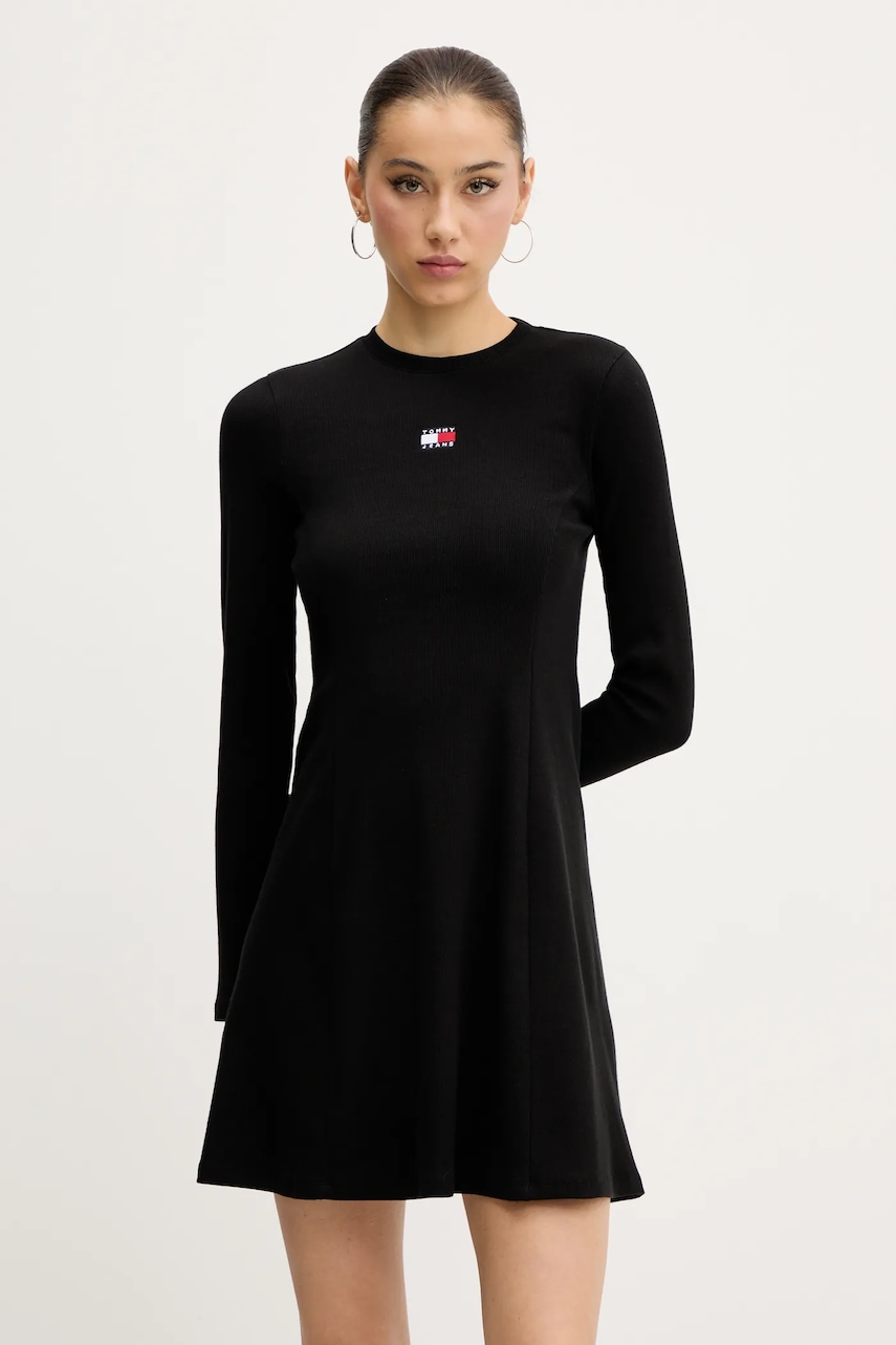 Tommy Jeans rochie culoarea negru