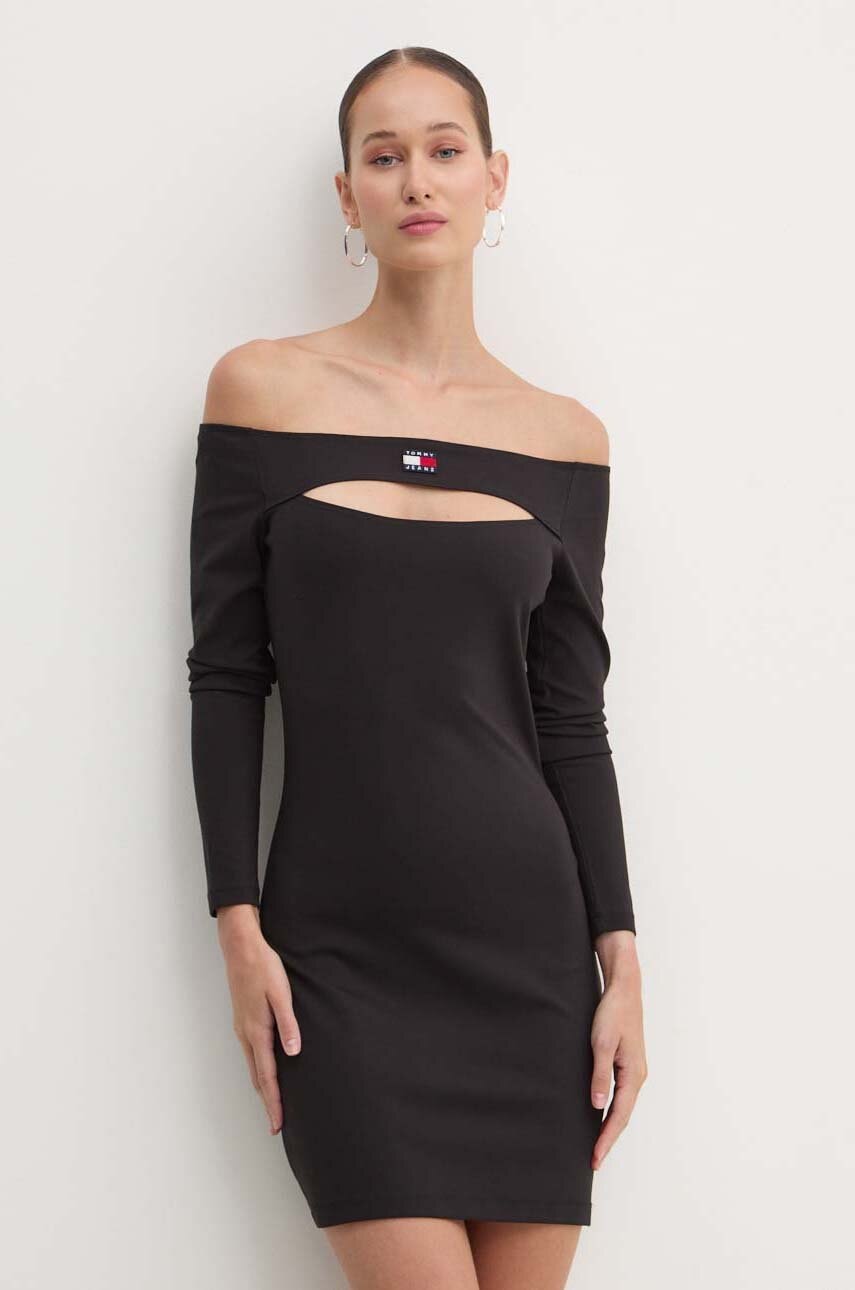 Tommy Jeans rochie culoarea negru