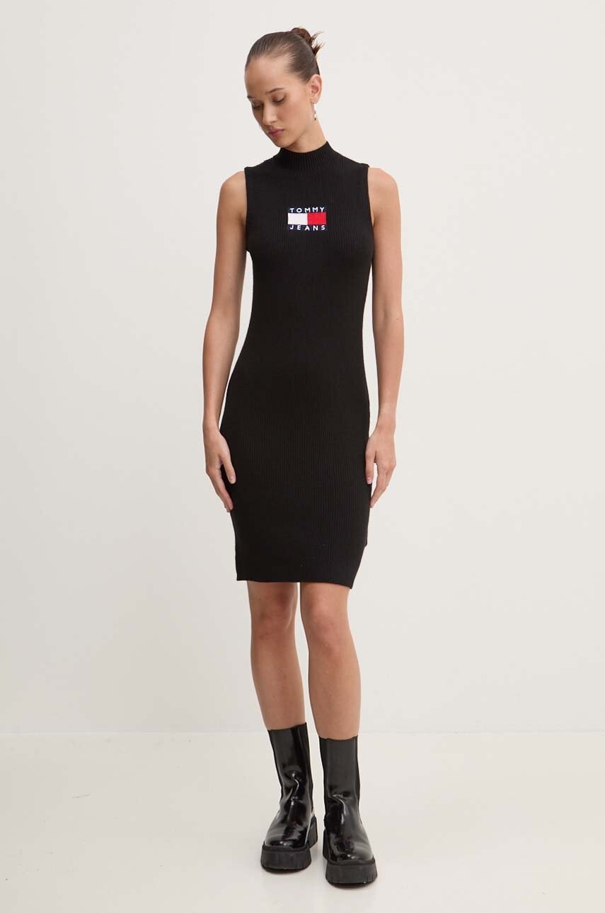 Tommy Jeans rochie culoarea negru