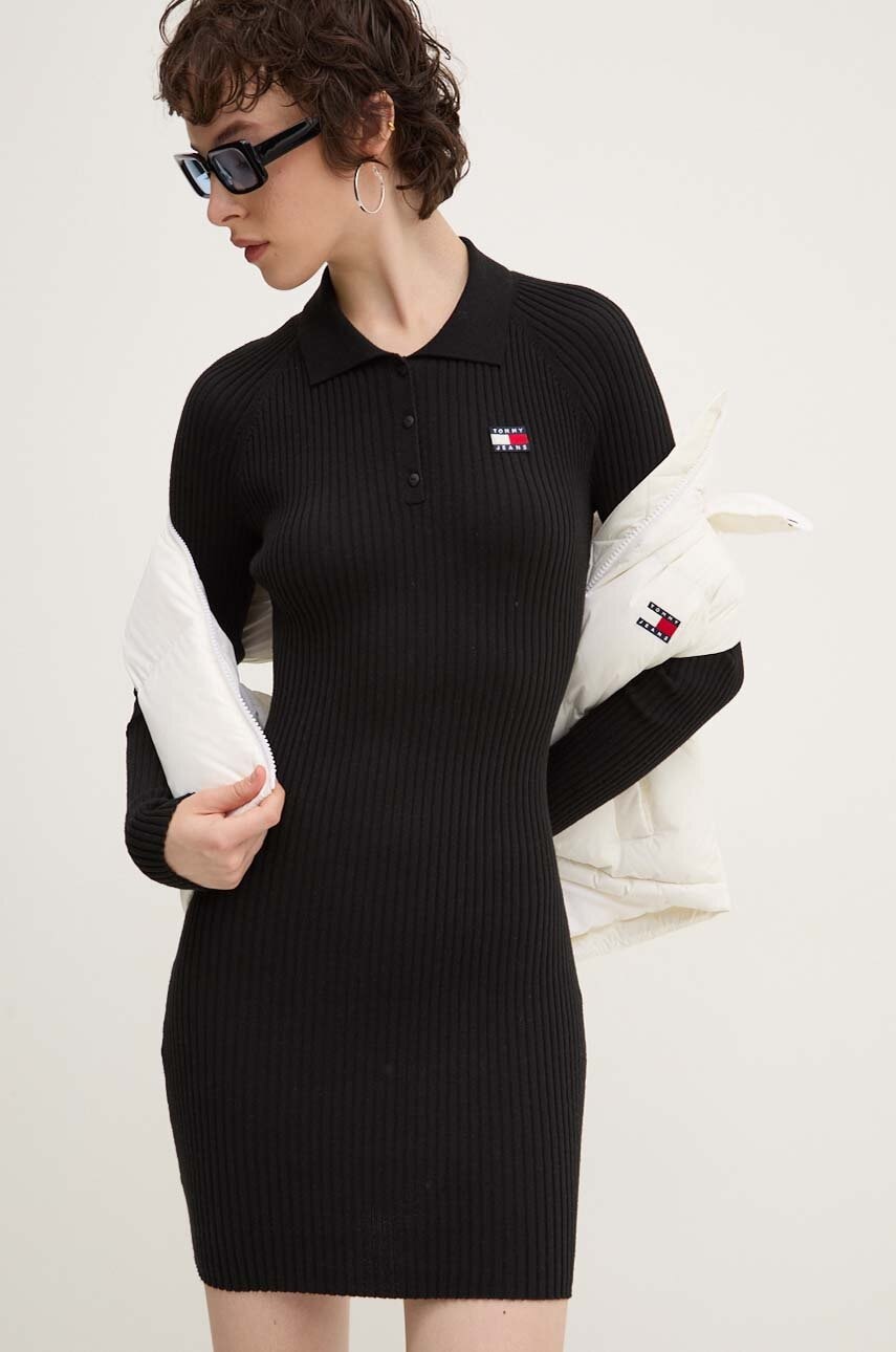 Tommy Jeans rochie culoarea negru